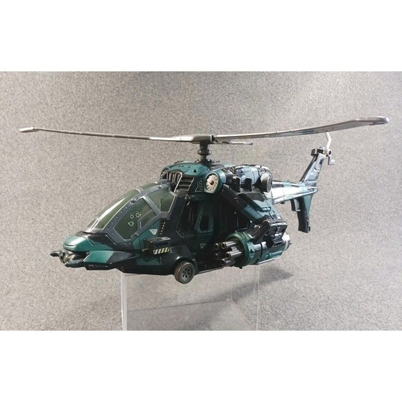 GI Joe Night Attach Green Choopper Helicopter With Sound Working Condition